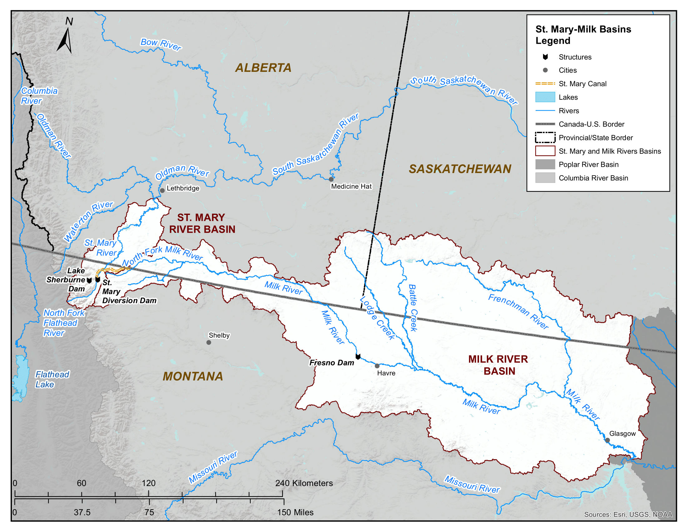 Map - St. Mary and Milk River Basins