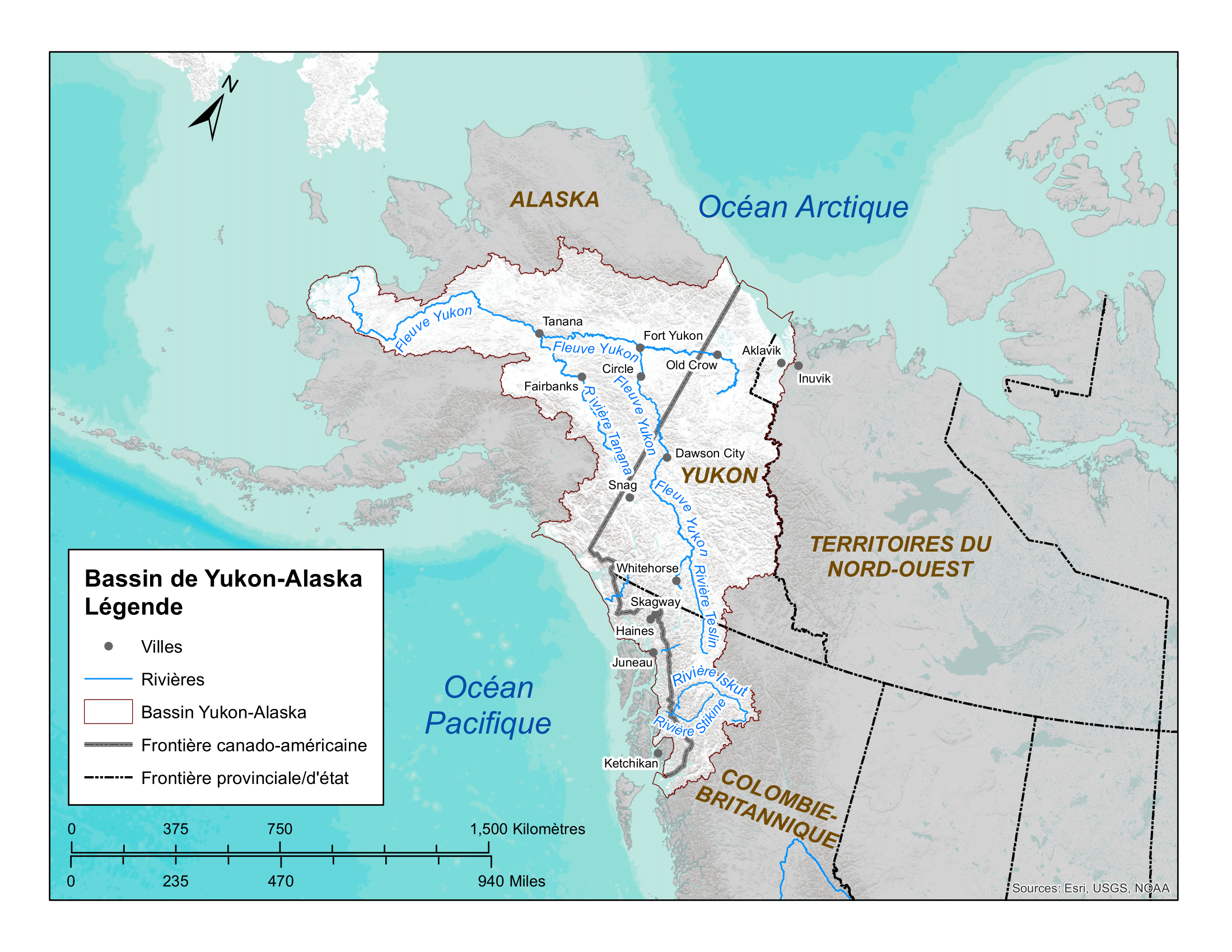 Carte du bassin de Yukon-Alaska
