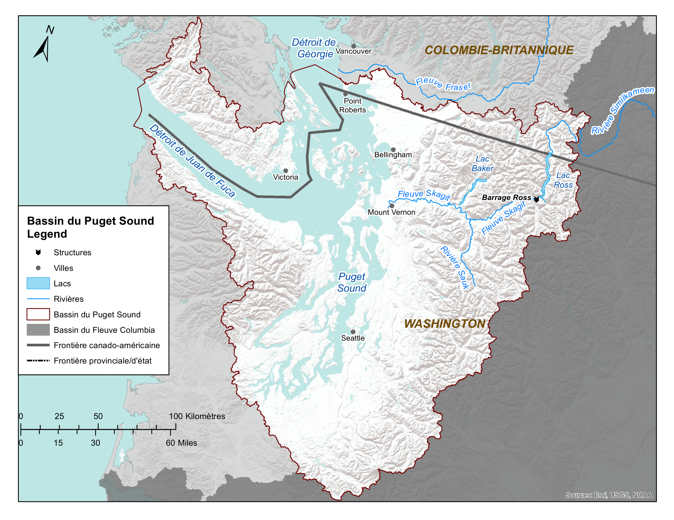 Carte du bassin du Puget Sound