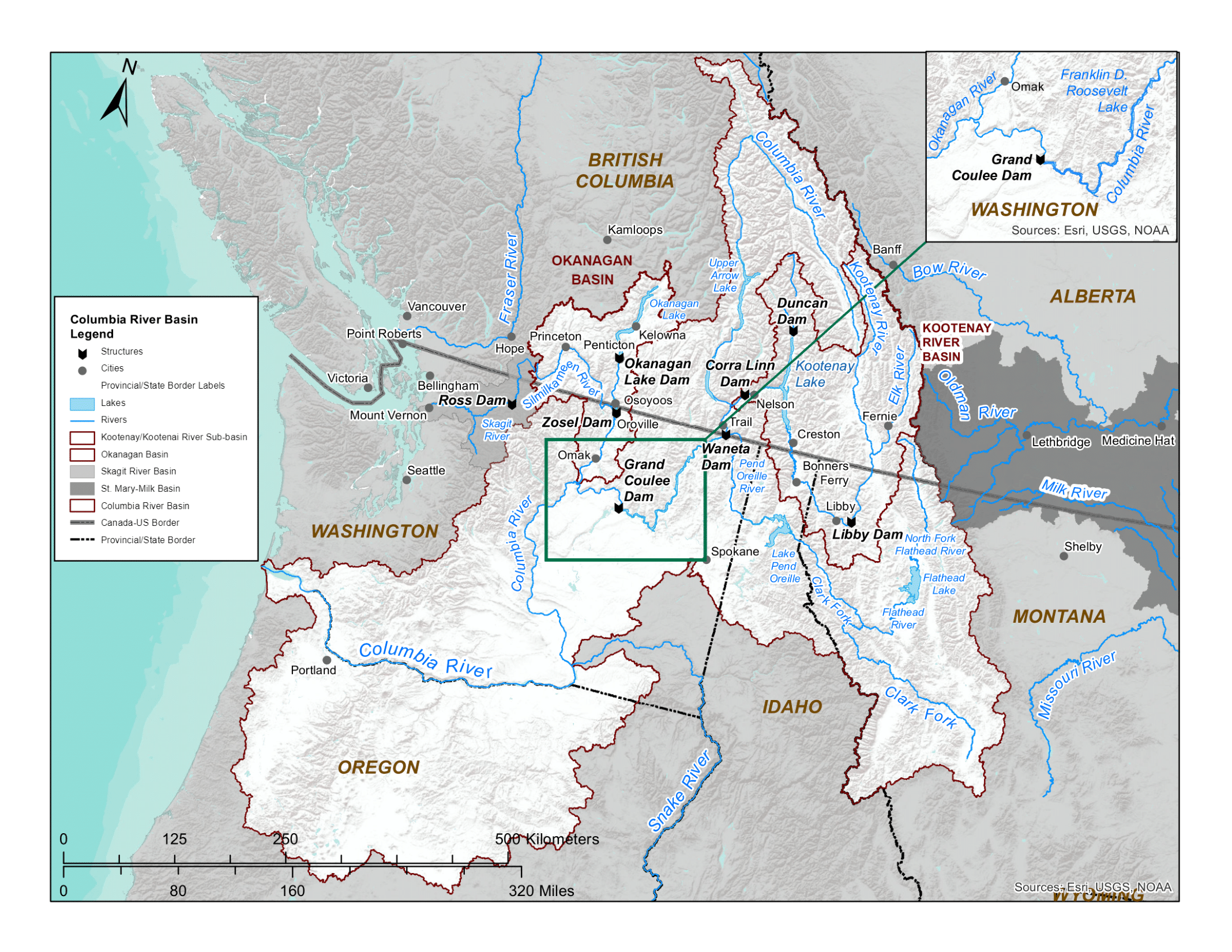 Map of Columbia River Basin