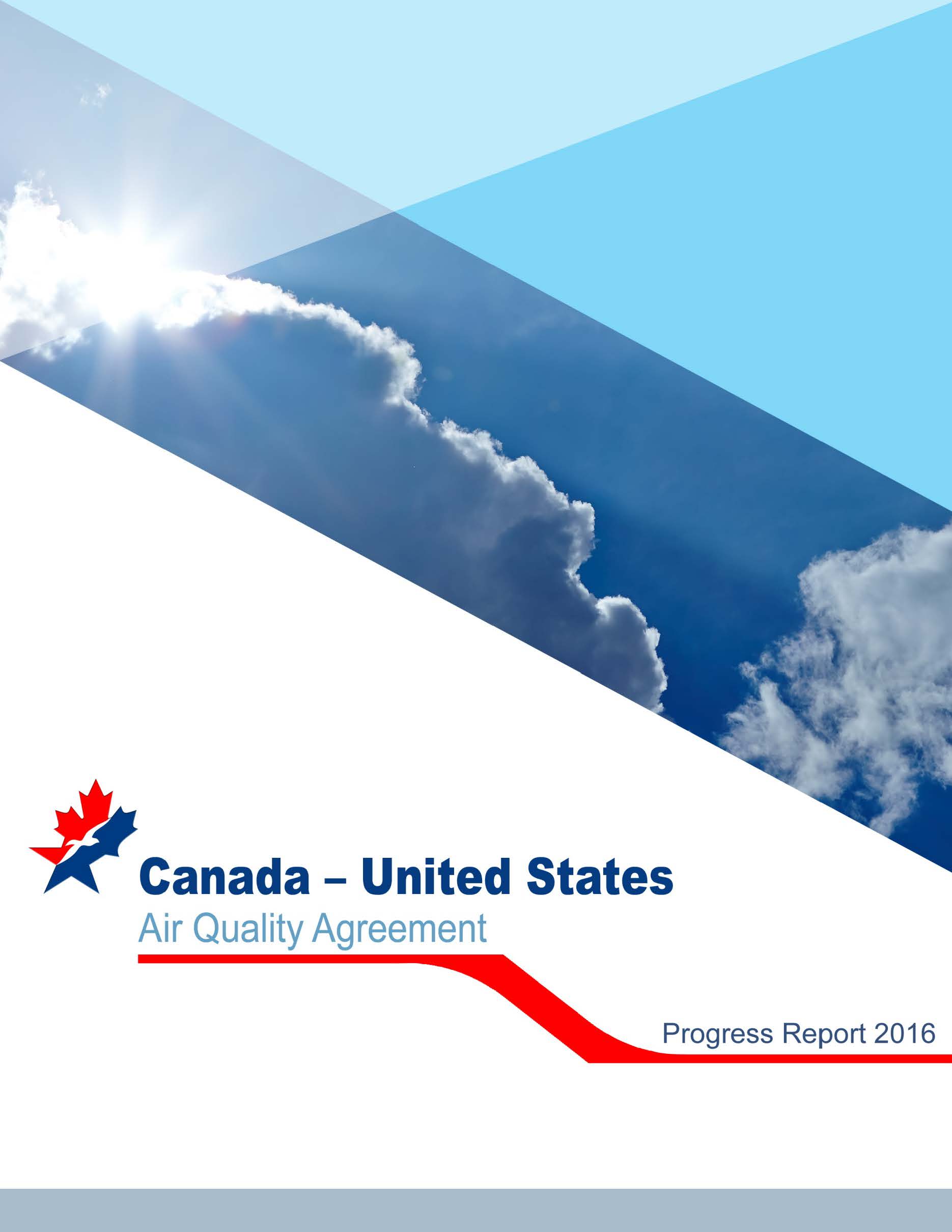 Full cover image of the 2016 Canada-U.S. Air Quality Progress Report