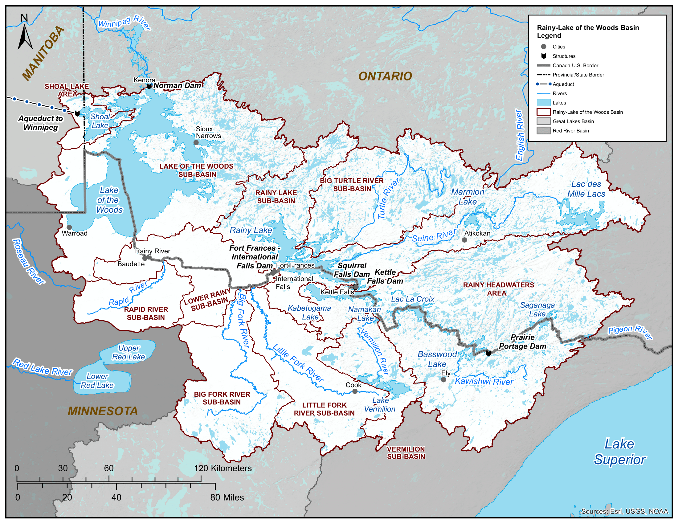 Rainy River-Lake of the Woods Basin Map