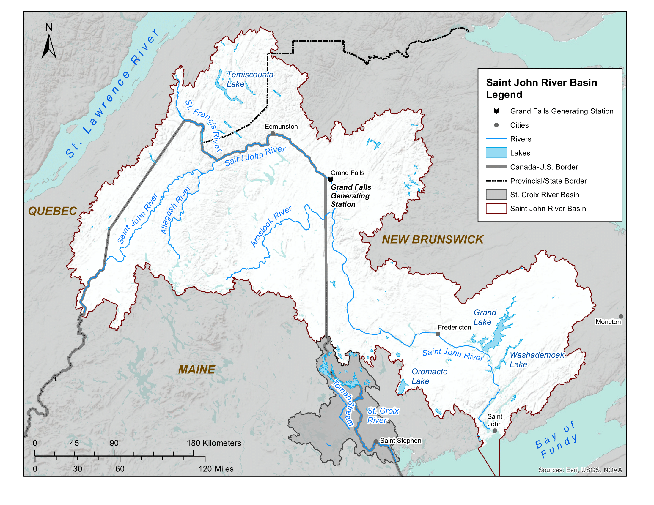 Map of Saint John River Basin