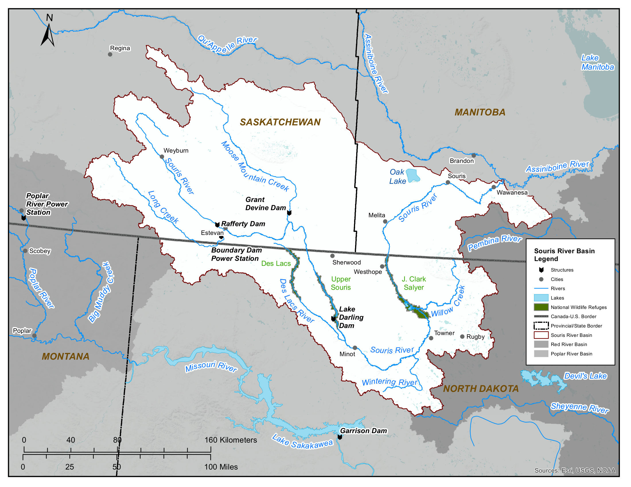 Souris River basin map