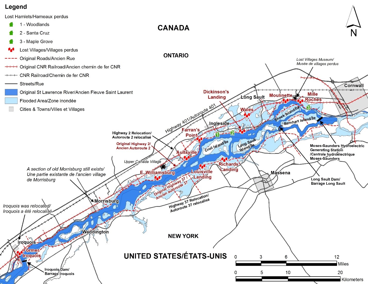 map lake st lawrence