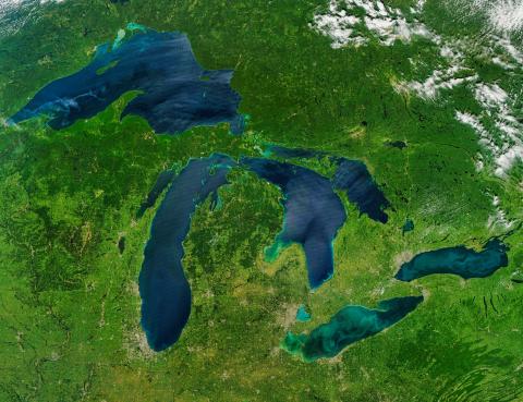 Satellite view of the Great Lakes 