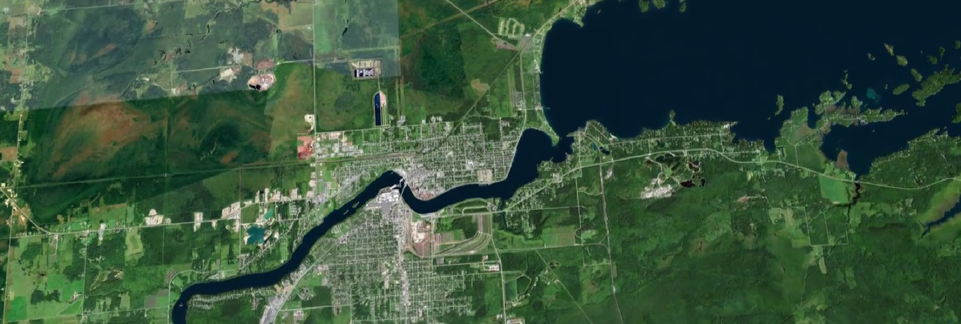 Aerial view of Rainy and Namakan Lakes region