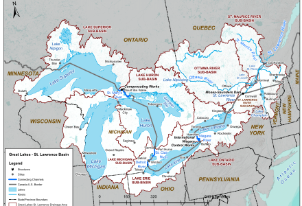Great Lakes-St.Lawrence River basin map