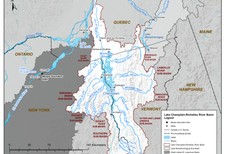 Lake Champlain and Richelieu River basin map
