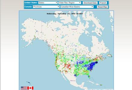 North America WaterWatch screenshot