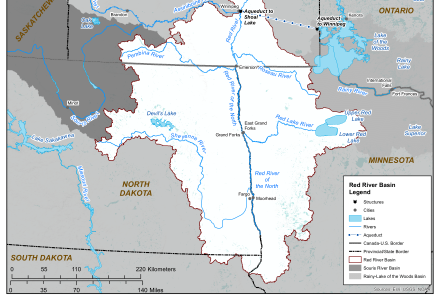 Red River basin map