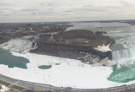 Ice at the Maid of the Mist Pool - April 7, 2025