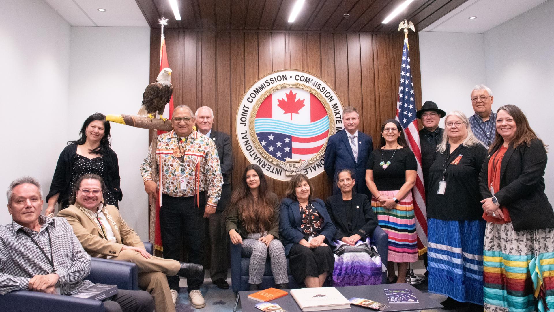 IJC Commissioners with the Indigenous Circle of Experts during the inaugural meeting in Ottawa. Credit: IJC