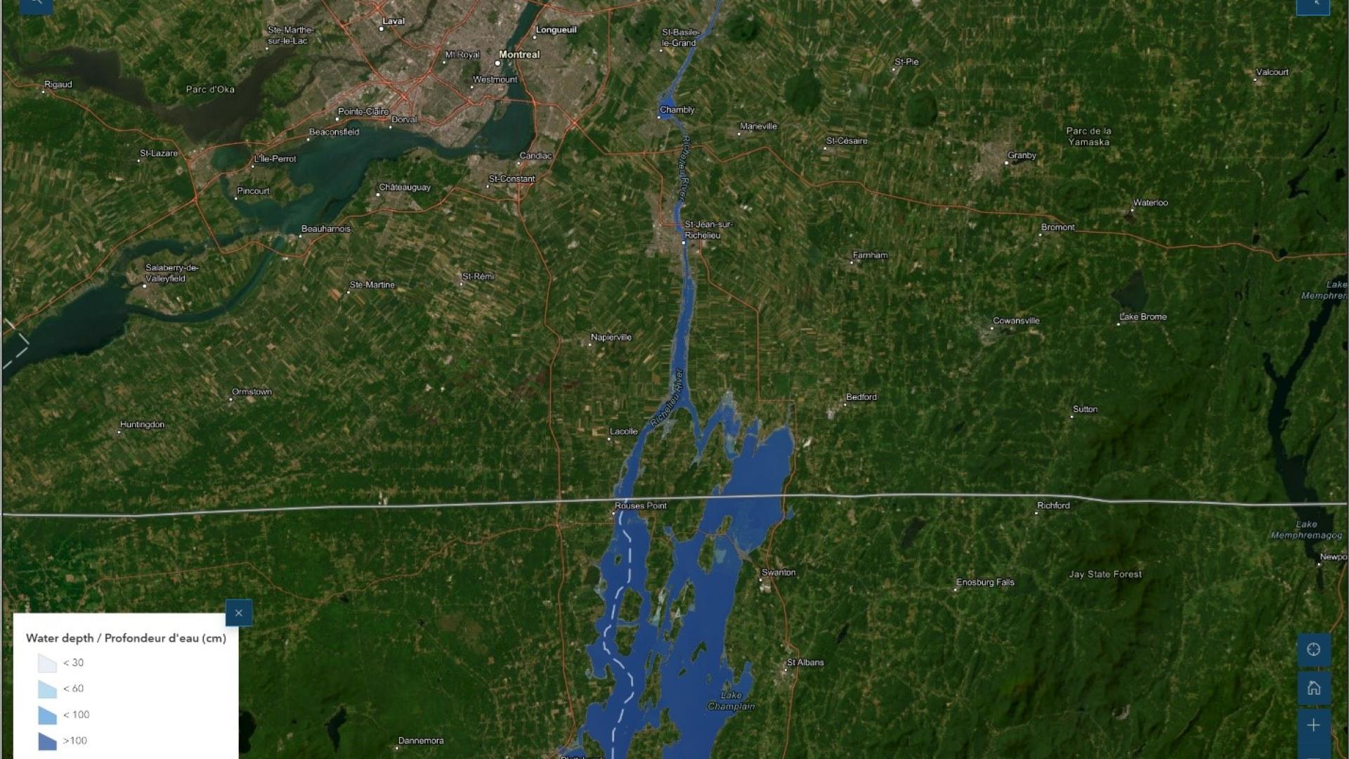 map water depths richelieu champlain