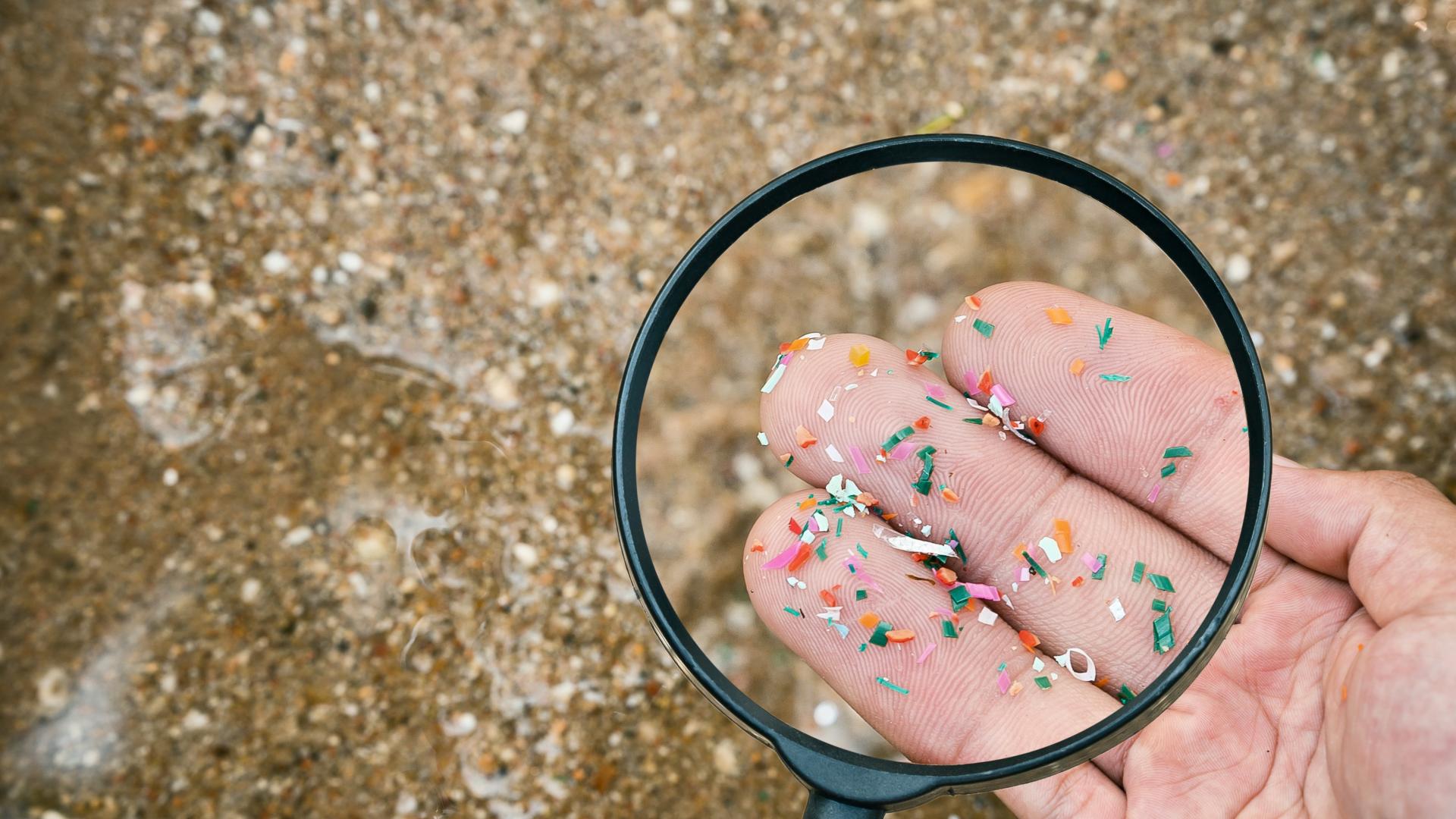 microplastics under a magnifying glass