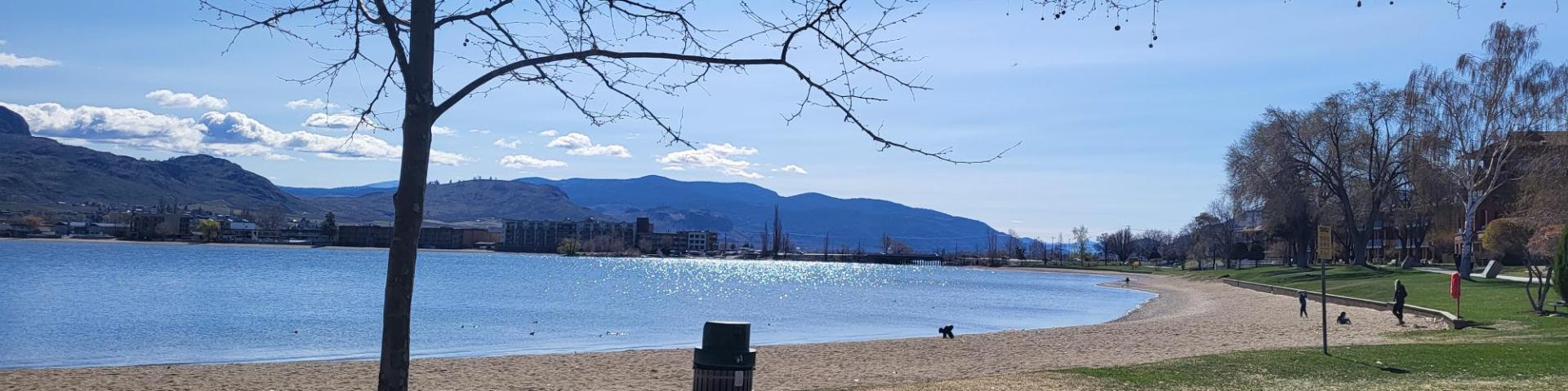 Low water levels in Osoyoos Lake expose shoreline