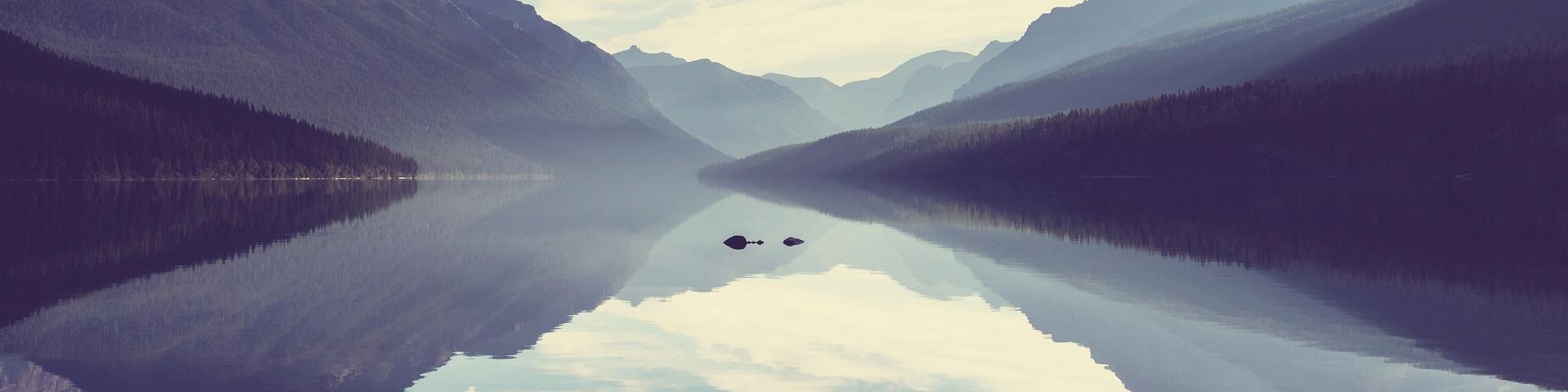Image of Bowman lake, Glacier National Park, Montana, USA