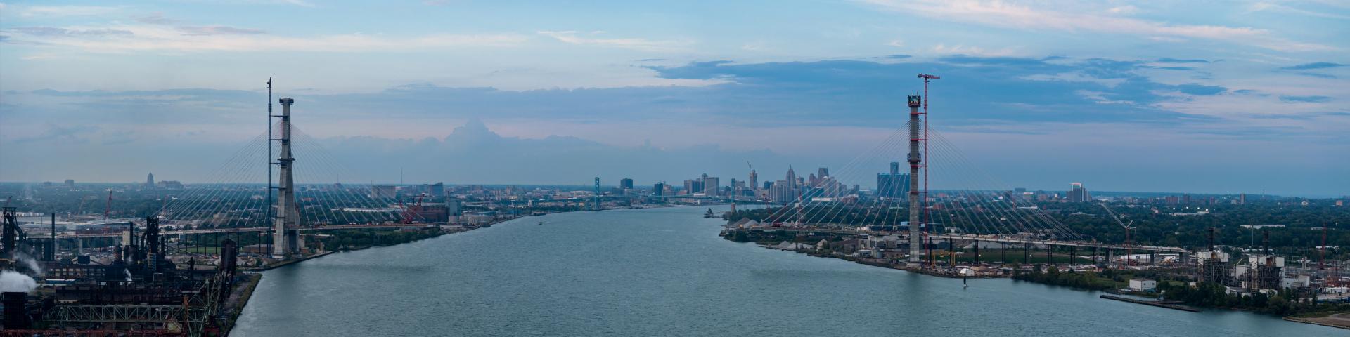 bridge aerial by drone