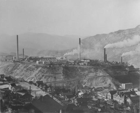 Picture of a smelter in Trail, British Columbia in 1928